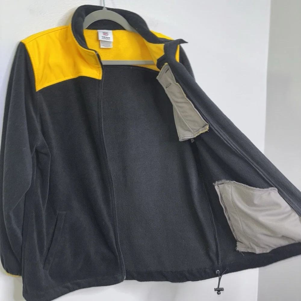 PITTSBURGH STEELERS NFL TEAM APPAREL FULL ZIP FLEECE JACKET Size Large